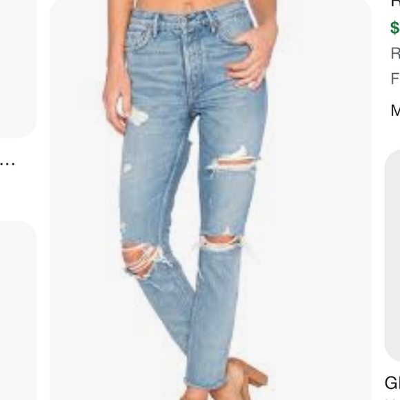 Grlfrnd Karolina Jeans Distressed Size 25 - Picture 1 of 4